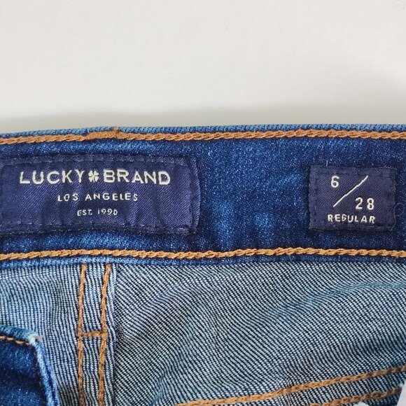 Lucky Brand Charlie jeans high rise boot crop denim blue women's size 6/28 - Picture 6 of 15